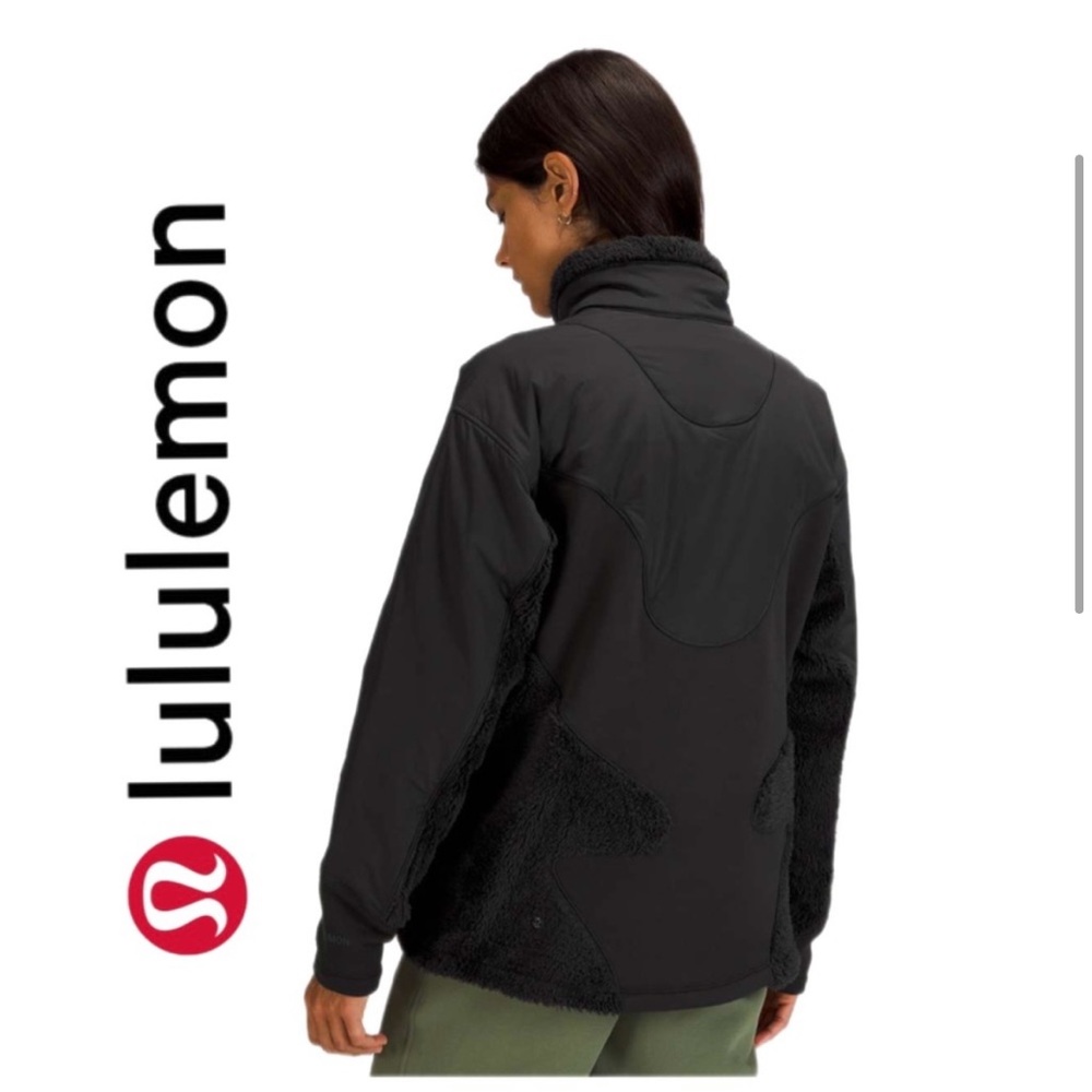 NWT LuLuLemon black Sherpa coat pullover size 4 - Picture 3 of 6